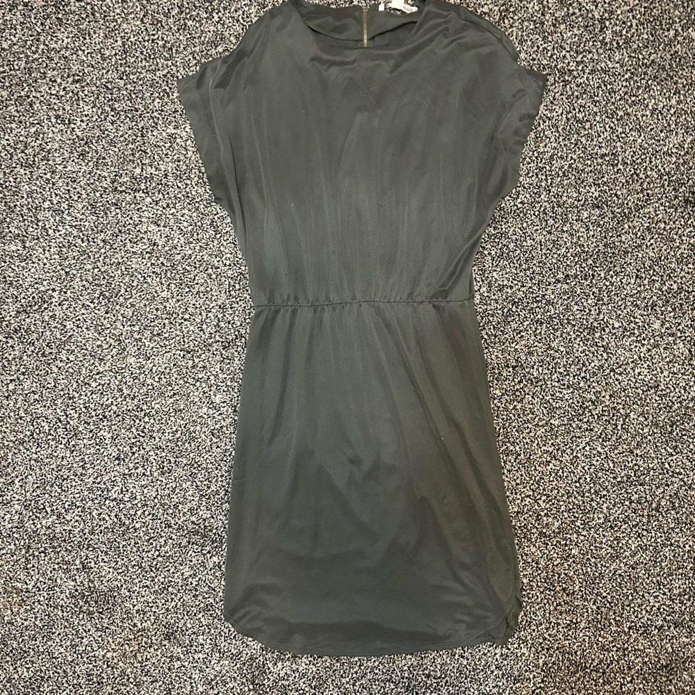 Green Mini Sheath Dress with Crew Neck for Work